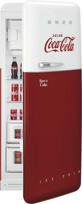 Smeg FAB28RDCC5 50’s Style Coca Cola rood-wit.